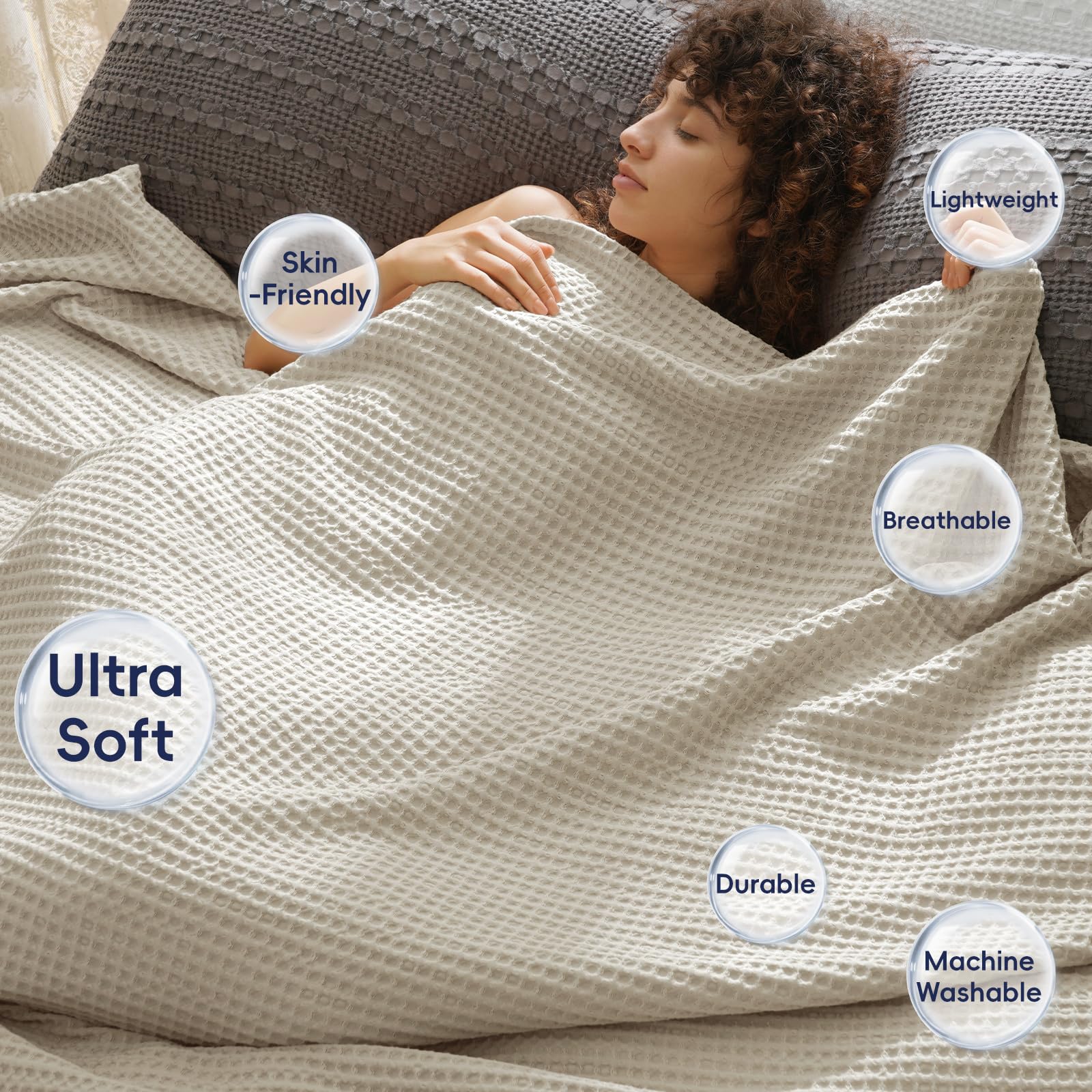 Amazon.com: PHF Ultra Soft Waffle Weave Blanket King Size